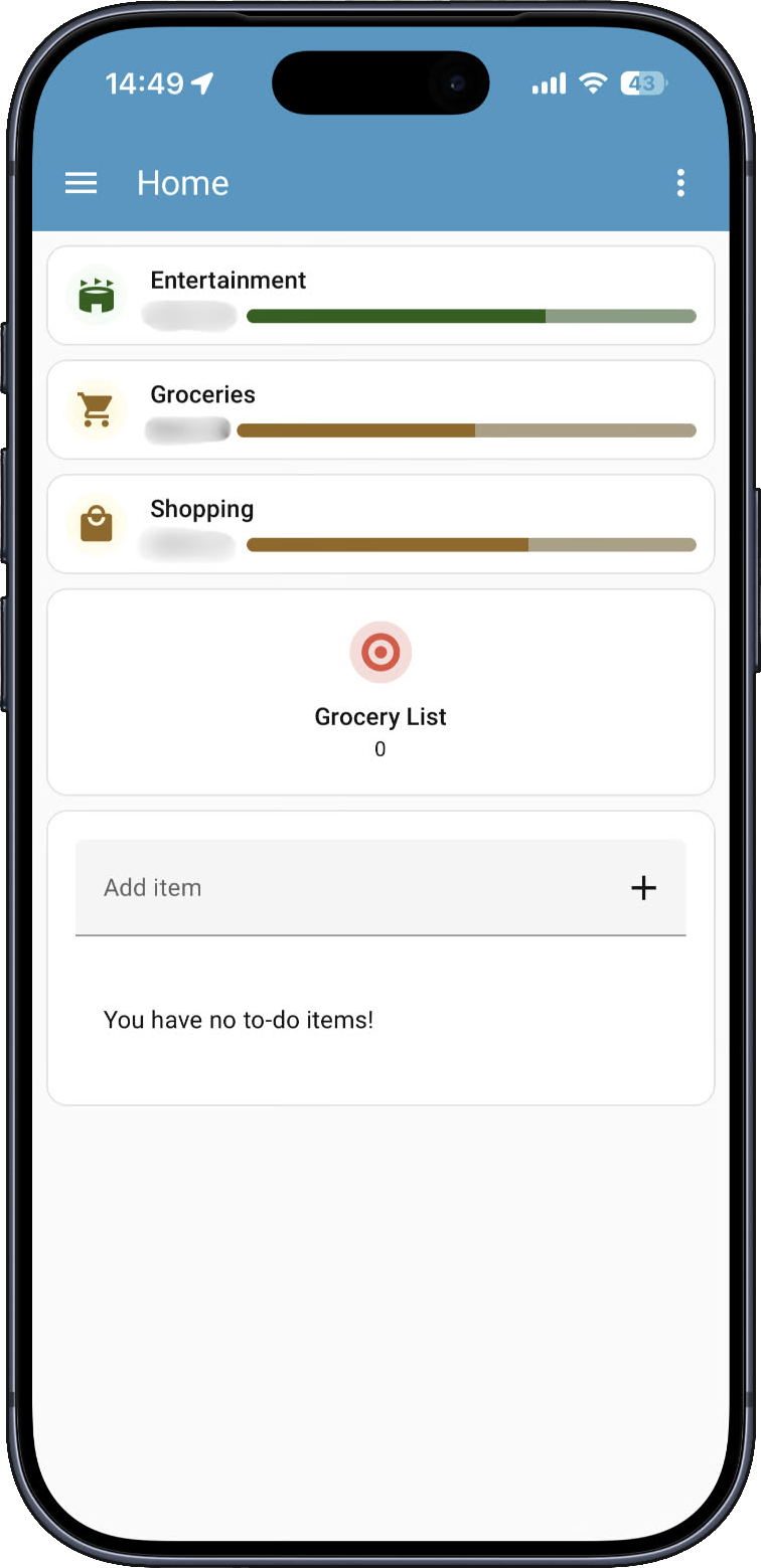 Grocery Dashboard Mobile